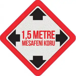 Sosyal Mesafe Yer Yazılarıı 23 (Laminasyonlu)