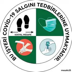 Tedbirlere Uyan İşyeri Yer Yapıştırma (Laminasyonlu)