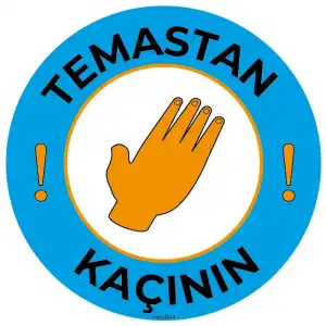 Temastan Kaçının Sosyal Mesafe Etiketi 2 (Laminasyonlu)