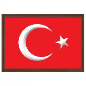 Türk Bayrağı 21x30 (Ahşap Çerçeveli)