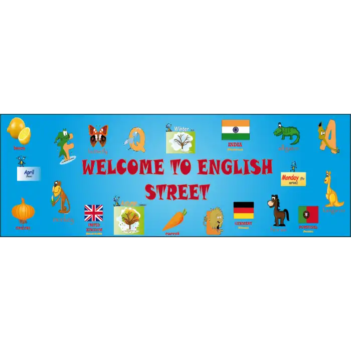İngilizce Sokağına Hoş Geldiniz Kiriş Yazısı