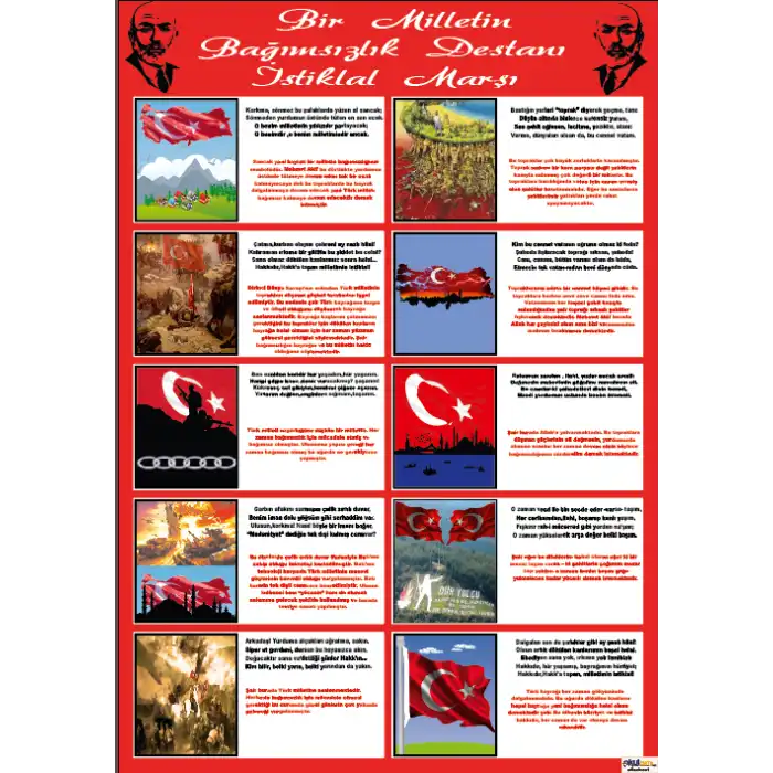 Açıklamalı İstiklal Marşı Afişi
