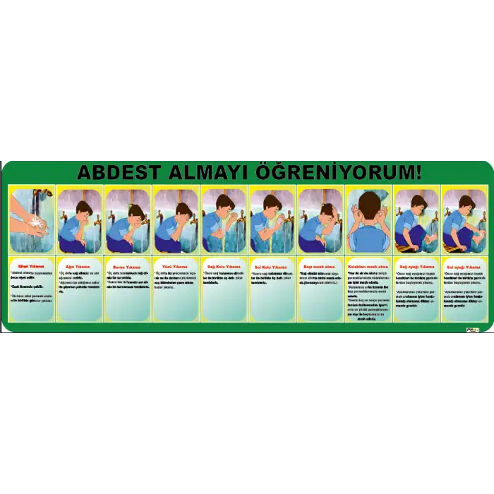 Din Dersi Abdest Almayı Öğreniyorum Afişi