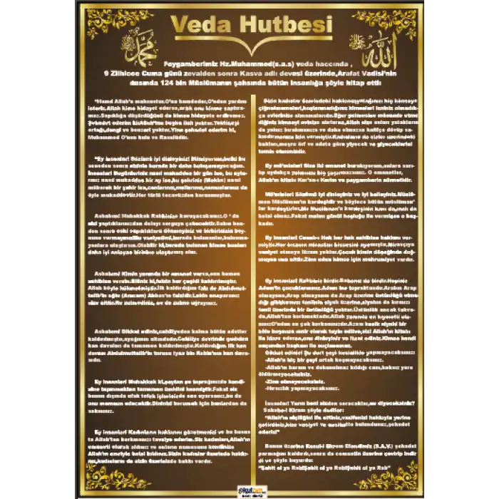 Din Dersi Veda Hutbesi Afişi