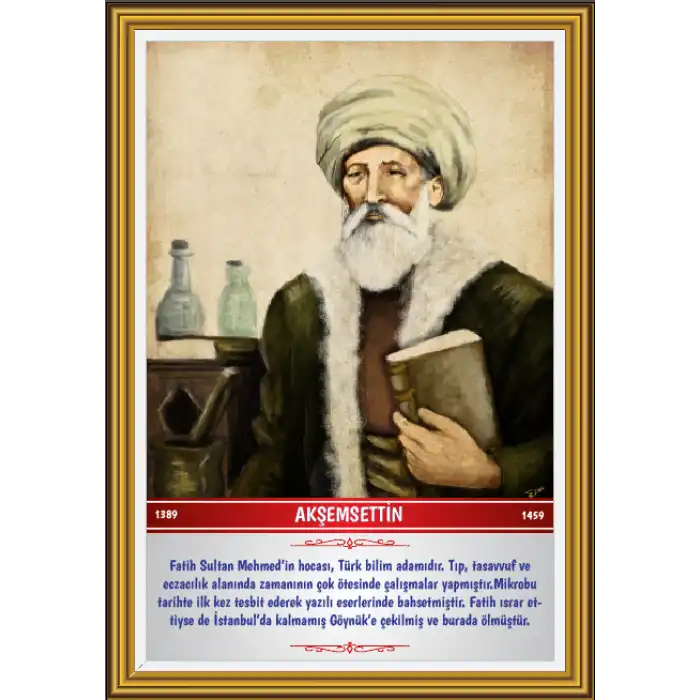 Türk Büyükleri - Akşemseddin Afişi