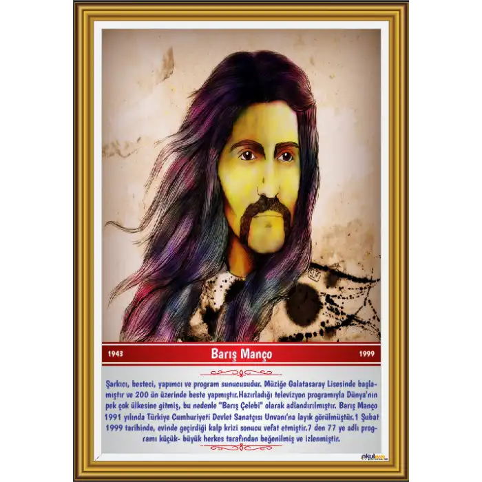 Türk Büyükleri- Barış Manço Afişi