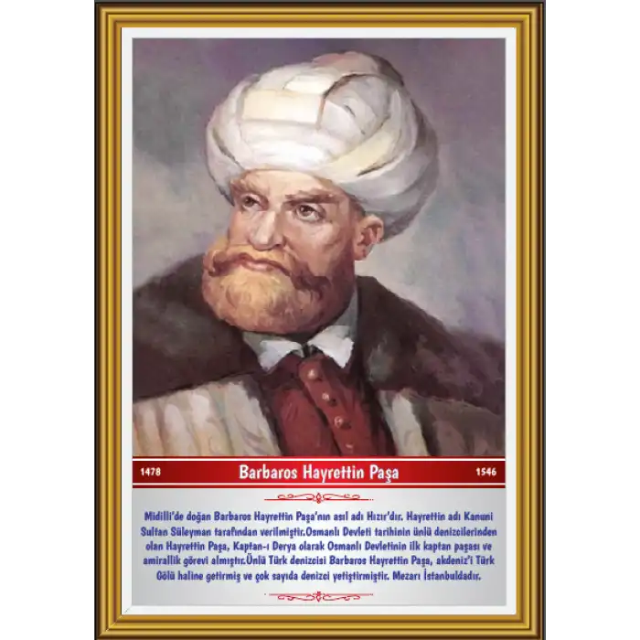 Türk Büyükleri - Barbaros Hayreddin Paşa Afişi