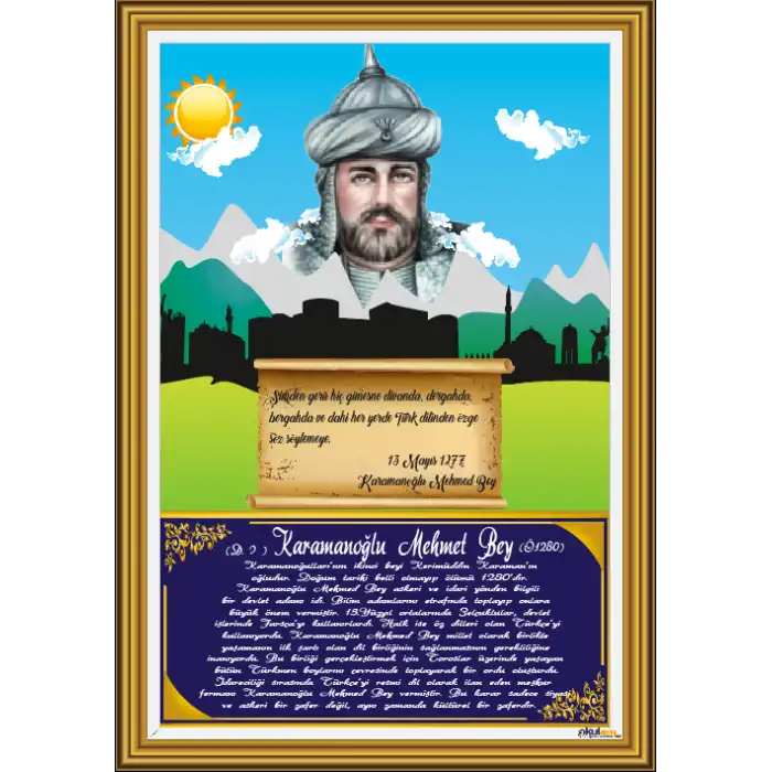 Türk Büyükleri - Karamanoglu Mehmet Bey Afişi