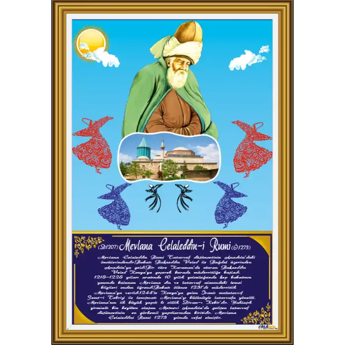 Türk Büyükleri - Mevlana Afişi