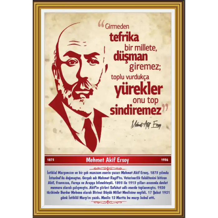 Türk Büyükleri - Mehmet Akif Ersoy Afişi