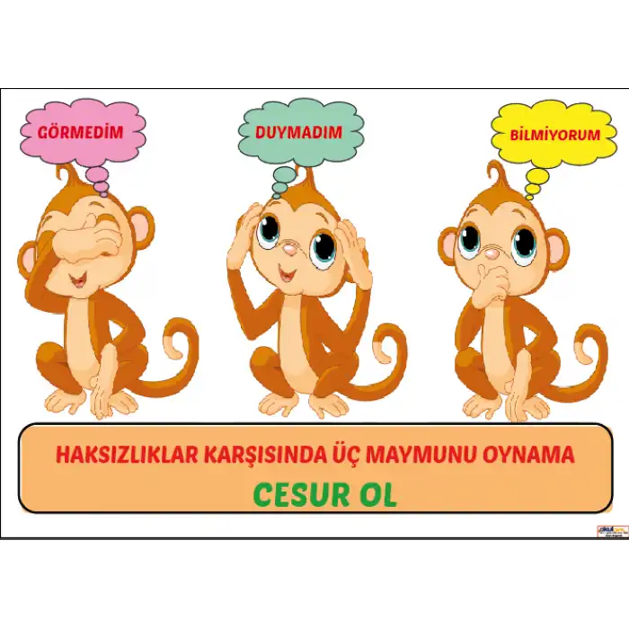 Üç Maymun Değerler Eğitimi Afişi