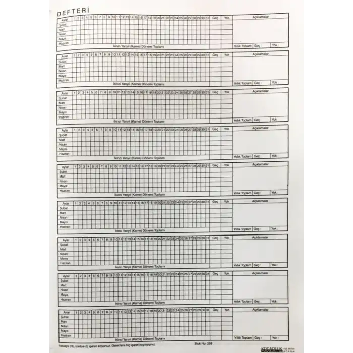 İlkokul Ders Defteri (Takvimli)