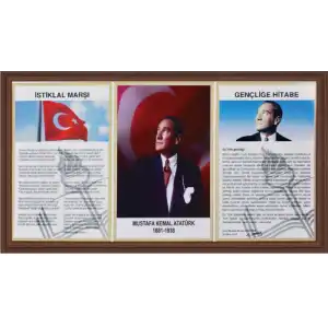 3'lü Milli Levha Ahşap Çerçeve