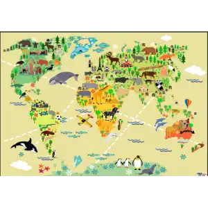 Kıtalara Göre Hayvan Çeşitliliği Afişi