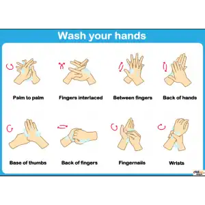 ingilizce Wash Your Hands Afişi