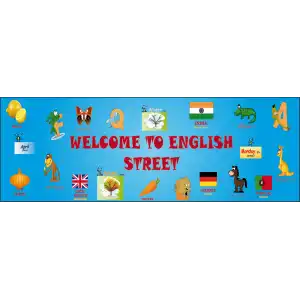 İngilizce Sokağına Hoş Geldiniz Kiriş Yazısı