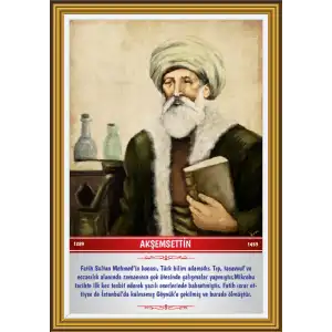 Türk Büyükleri - Akşemseddin Afişi
