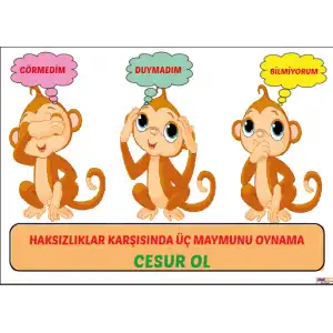 Üç Maymun Değerler Eğitimi Afişi