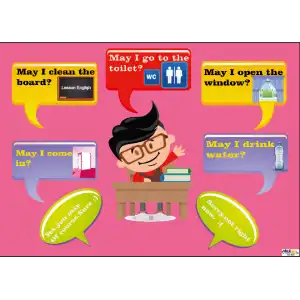 İngilizce Sınıftaki Öğrenci Afişi