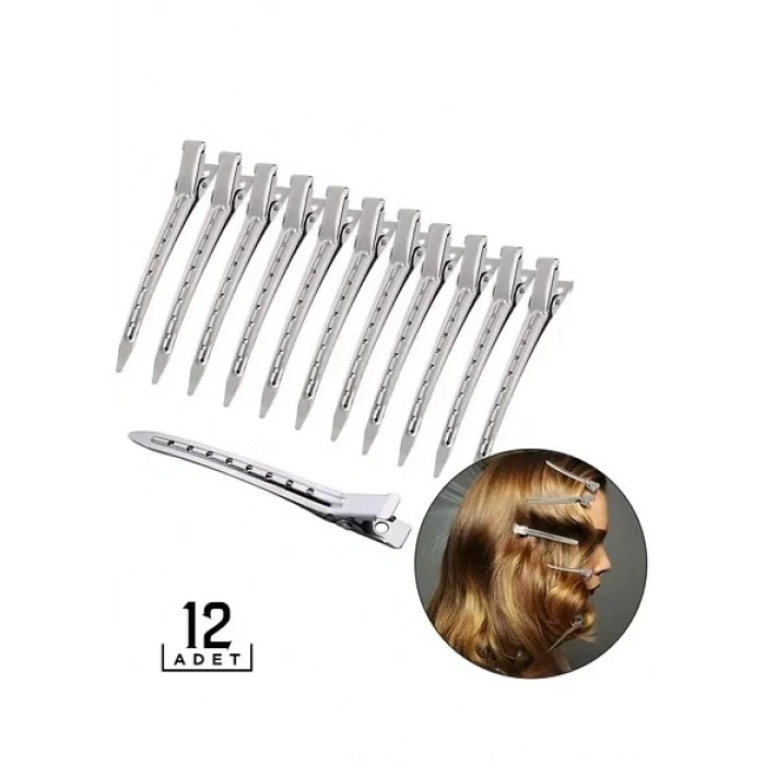 Profesyonel Metal Saç Pensi 12li