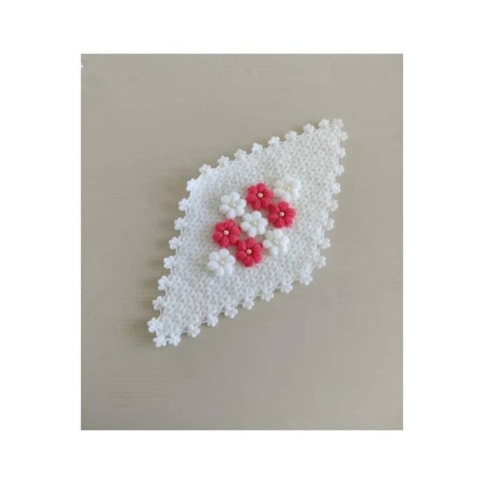 Çeyizlik Pembe Puf Çiçekli 3lü Lif Seti