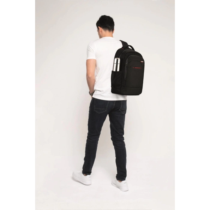 Classone BP-L400 Floransa Large Serisi, WTXpro Su Geçirmez Kumaş, Su Geçirmez Fermuar, 15.6 inch UyumluNotebook Sırt Çantası – Siyah