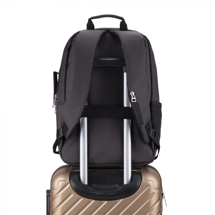 Classone BP-TX304 Combo Serisi 15,6 inch , Su Geçirmez Kumaş ve Su Geçirmez fermuar Notebook, Laptop , Macbook Sırt Çantası -Antrasit Gri