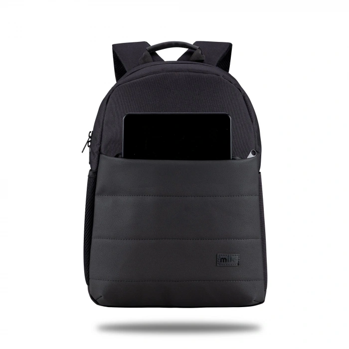 Classone Mila TX100 Serisi 15,6 inch , Su Geçirmez Kumaş ve Su Geçirmez fermuar Notebook, Laptop , Macbook  Sırt Çantası -Siyah