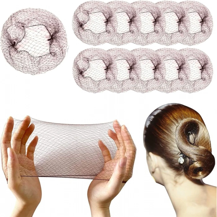 Görünmez Saç Topuz Filesi 12 Adet Kahverengi