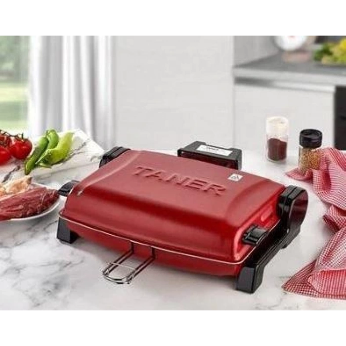 Taner Kebapçı TNRIZ-1705 Büyük Boy Kırmızı 1200 W Çift Telli Izgara