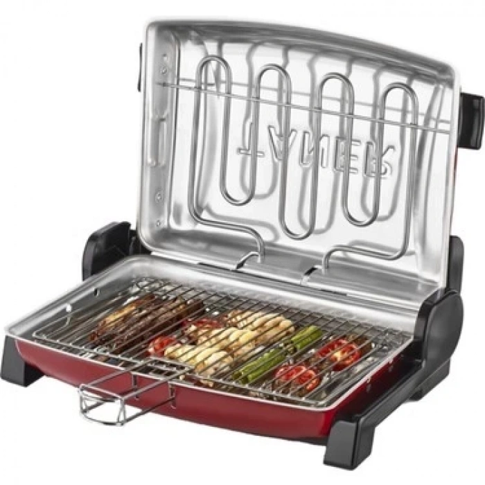 Taner Kebapçı TNRIZ-1705 Büyük Boy Kırmızı 1200 W Çift Telli Izgara