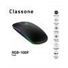 Classone RGB-100F Rgb Işıklı, Efektli, Silent-Sessiz,rf Kablosuz, Bluetooth Mouse - Siyah