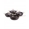 Özkent Granit Güveç Metal Gold 7 Parça - Siyah - 24 cm