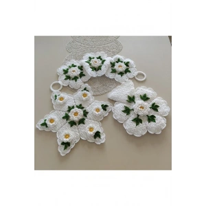 Çeyizlik El Örgüsü Karçiçeği Model 3lü Lif Seti