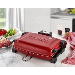 Taner Kebapçı TNRIZ-1705 Büyük Boy Kırmızı 1200 W Çift Telli Izgara