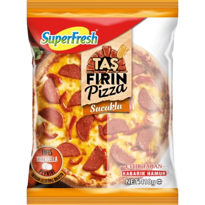 SUPERFRESH TAS FIRIN SUCUKLU PIZZA 410 GR.