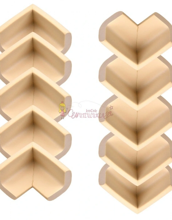 10lu Bebek Çocuk Güvenliği Emniyetli Cam Masa Ahşap Sehpa Krem Köşe Koruyucu Yastık Sünger