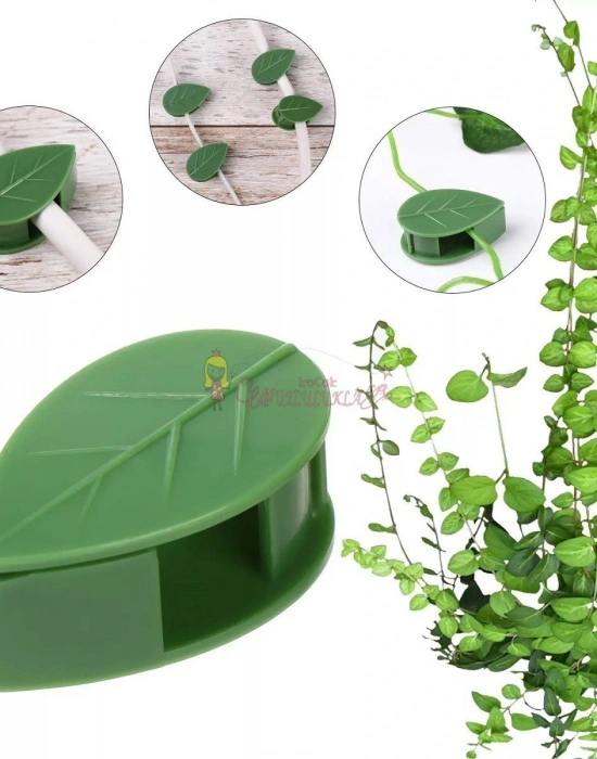 10 lu Yaprak Tasarımlı  Kablo Bitki Sarmaşık Düzenleyici Yapışkanlı Klipsler