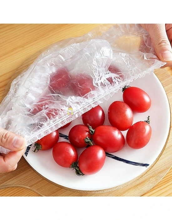 100 Adet Lastikli Tazeliği Koruyan Tencere ve Tabak Bonesi Esnek Strech Kapak