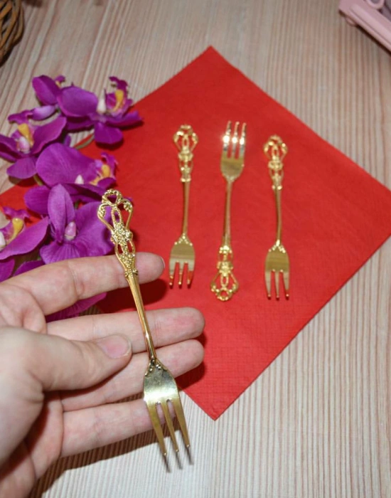 12Lİ LÜKS GOLD / GÜMÜŞ MEYVE ÇATALI