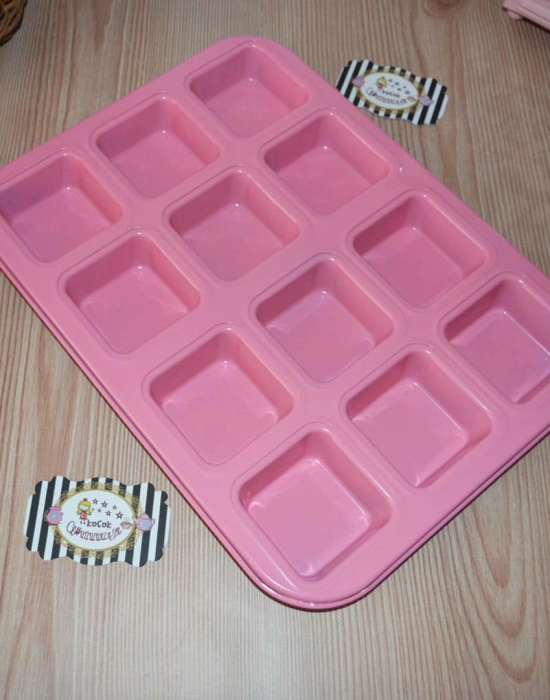 12Lİ GRANİT LÜKS KARE MUFFİN KEK KALIBI