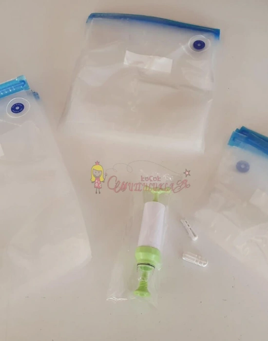 15li Vakumlu Gıda Yiyecek Saklama Poşetİ Torbaları ve Pompası