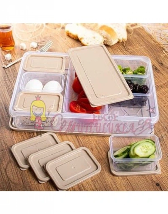 16 Parça Kapaklı Saklama Seti Kahvaltılık