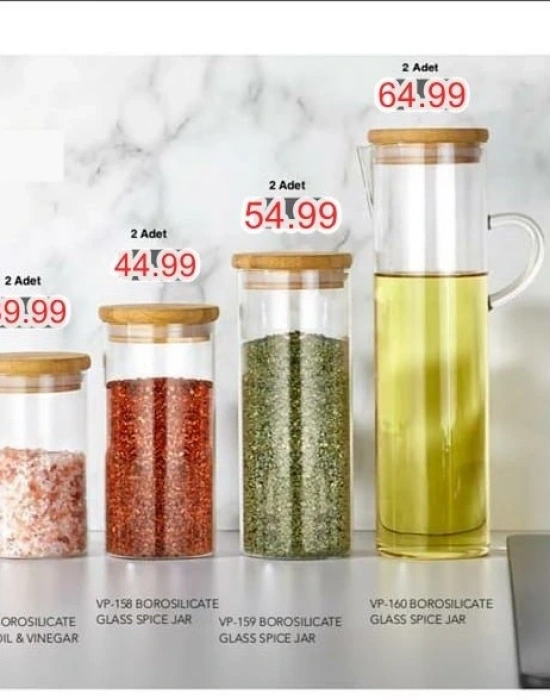 2Lİ BORASİLKAT CAM BAHARATLIK YAĞDANLIK