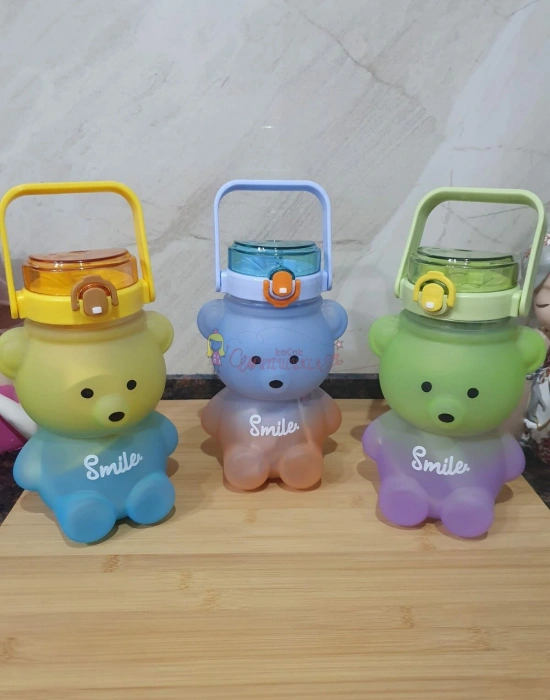 2’li Smile Ayıcık Model Su Matarası Yavrulu Su Şişesi Suluk