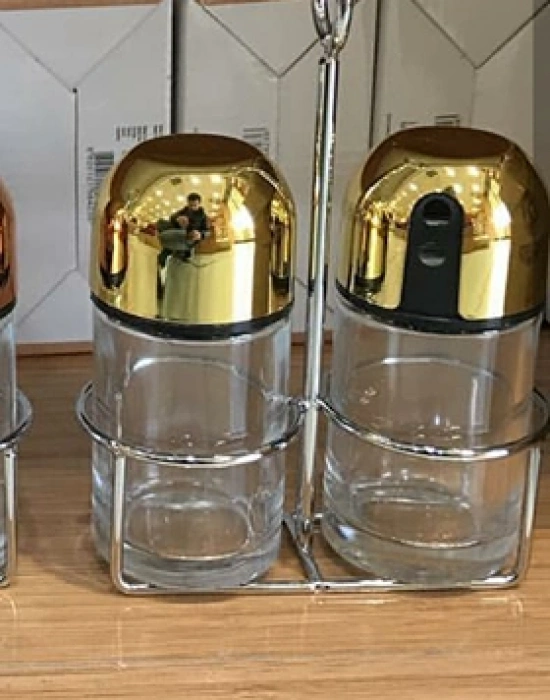 2Lİ STANDLI TUZLUK - BİBERLİK GOLD - ROSE - GUMUS - BRONZ