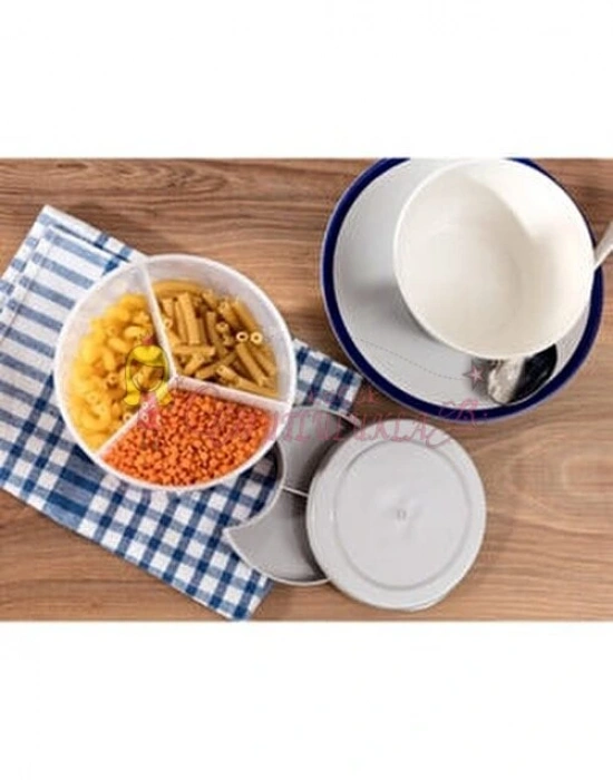 3 Bölmeli Kavanoz Gıda Erzak Saklama Kabı