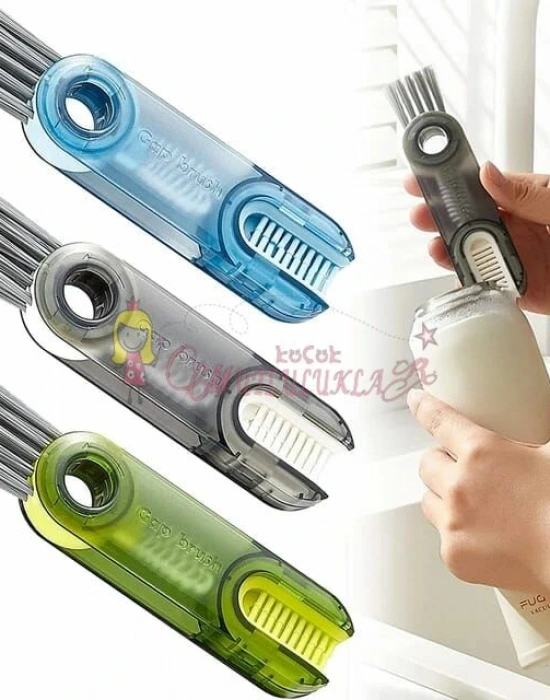 3 Fonksiyonlu Çok Amaçlı Bardak Pipet Temizleme Fırçası