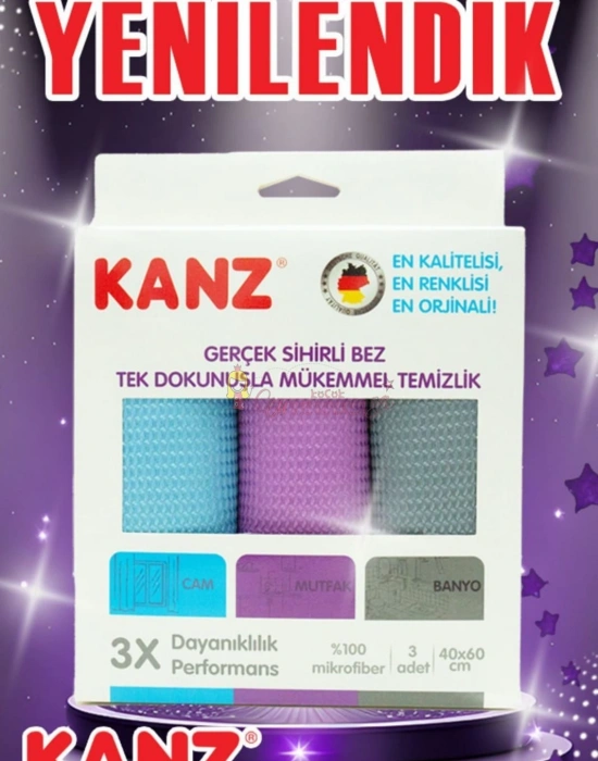 3lü Alman Mikrofiber Cam Bezi, En Yumuşak Temizlik Bezi 40*60 Cm