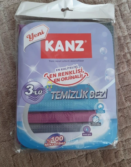 3lü Alman Mikrofiber Cam Bezi, En Yumuşak Temizlik Bezi 40*60 Cm